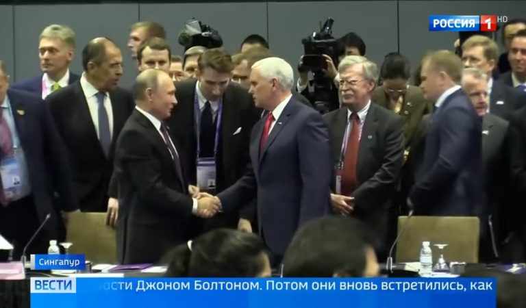 Mike Pence Comes Out Of Hiding To Secretly Meet With Putin Away From The US Media Mike Pence Comes Out Of Hiding To Secretly Meet With Putin Away From The US Media