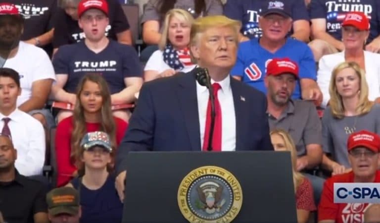 Protester At Trump Rally Interrupted Him By Shouting “Traitor” And Flipped Him Off Protester At Trump Rally Interrupted Him By Shouting “Traitor” And Flipped Him Off