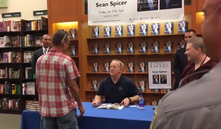 Sean Spicer’s Former Classmate Interrupts His  Book Signing, Accuses Him Of Using Racial Slur (VIDEO)
