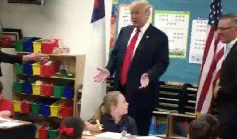 Elementary Students Make Fun Of Trump After He Barges Into Their Classroom