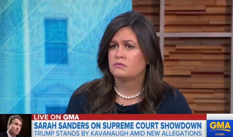 Watch Sarah Sanders Blatantly Ignore ABC Host After He Asks Why Trump Sides With Accused Rapists; Mumbles Her Way Through Interview