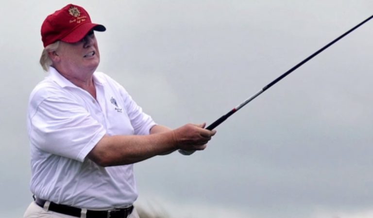 Trump Busted Lying About “Working” At Camp David As Photographers Catch Him Still Wearing His Golf Shoes