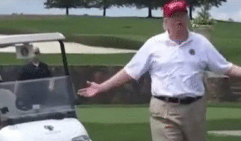 Trump Was Met By Protesters At His Own Golf Course Calling For Him To Be Jailed