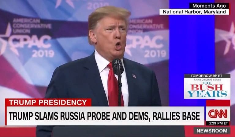 Panicked Trump Gives Expletive-Laden Speech At CPAC, Says Mueller Is Trying To “Take Him Out With Bullsh*t”