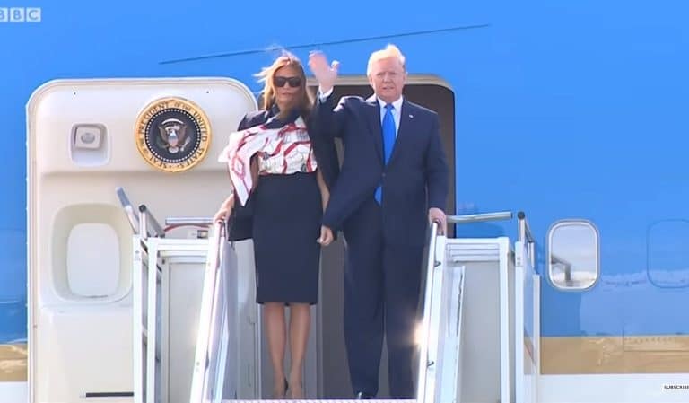 Trump And Melania Land In Britain, POTUS Tries To Grab His Wife’s Hand, Gets Brutally Rejected