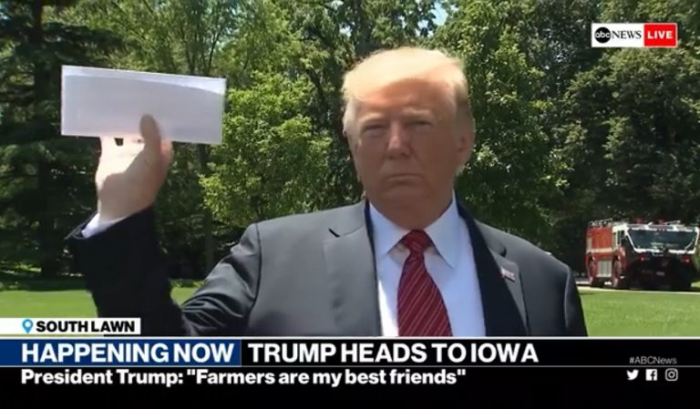 Trump Flaunts Blank Piece Of Paper To Reporters, Brags It’s Part Of Mexico Agreement, Conveniently Refuses To Show It