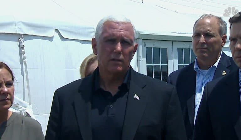 Mike Pence Stares Blankly At Migrants In Overcrowded Cages As They Yell “No Shower, No Shower!” While Touring Detention Facility