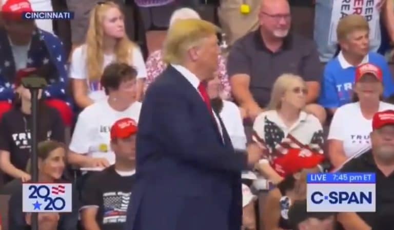 Trump Was Caught Making A Gesture At Protester During Ohio Rally